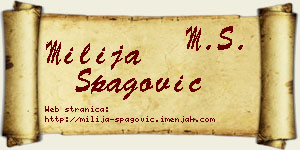 Milija Špagović vizit kartica